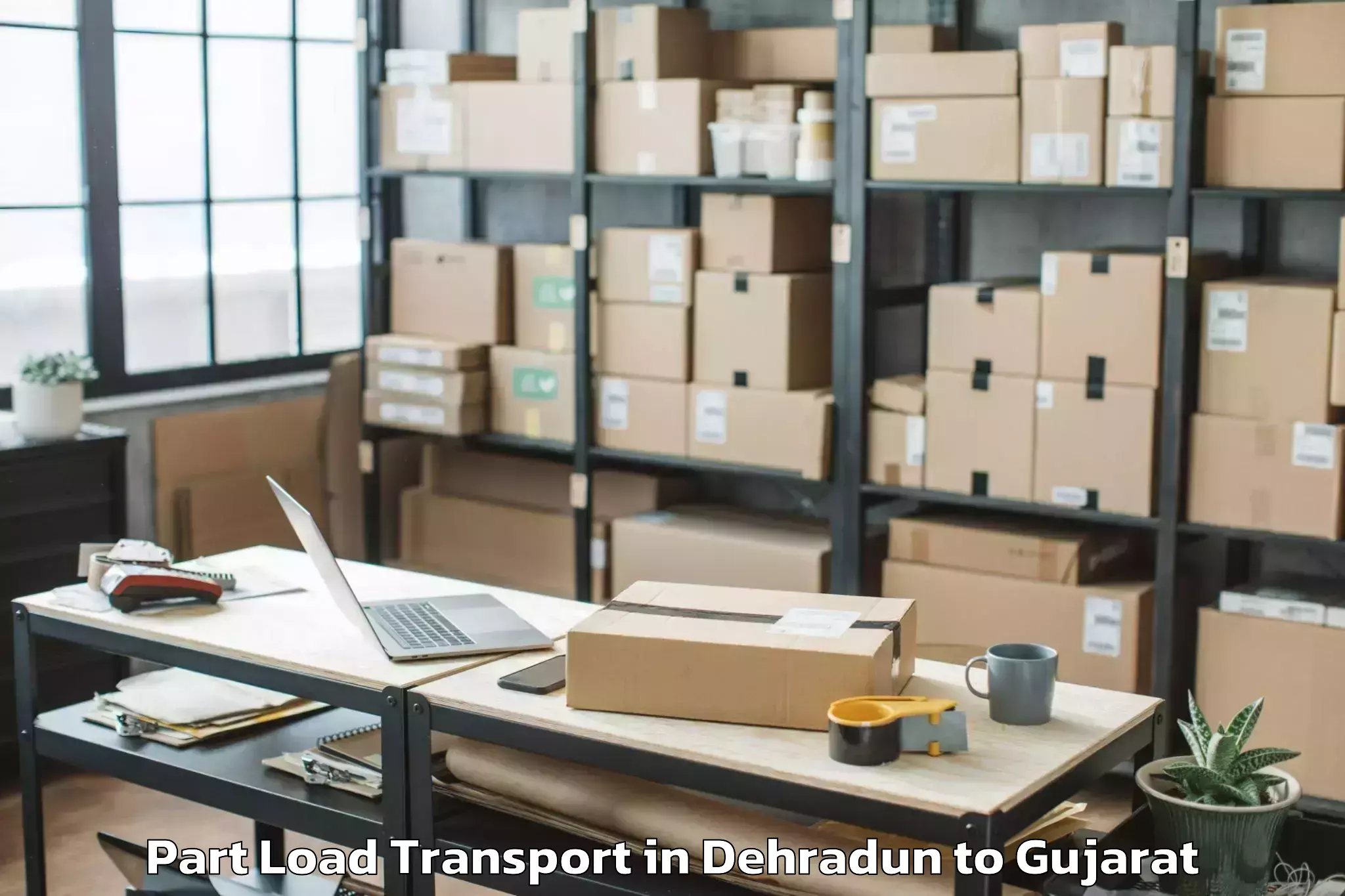 Professional Dehradun to Jambusar Part Load Transport